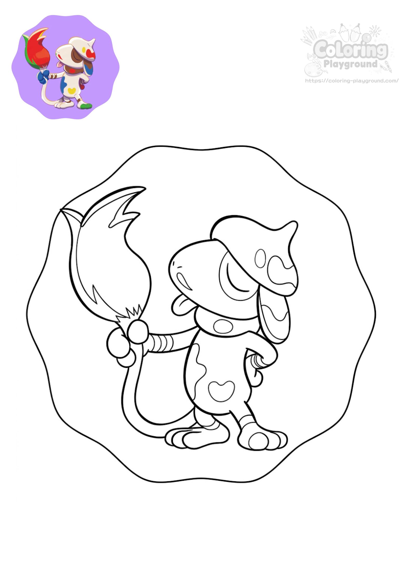 Smearguru Coloring Page - Pokemon coloring page for kids