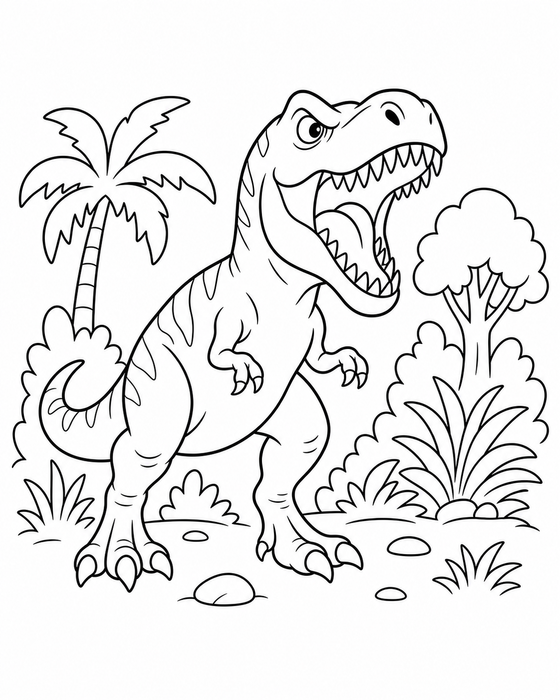 T-Rex Coloring Page - Dinosaurs coloring page for kids