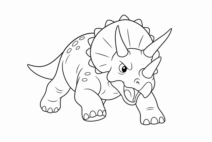Triceratops Coloring Page - Dinosaurs coloring page for kids