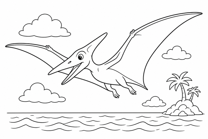 Pteranodon Coloring Page - Dinosaurs coloring page for kids