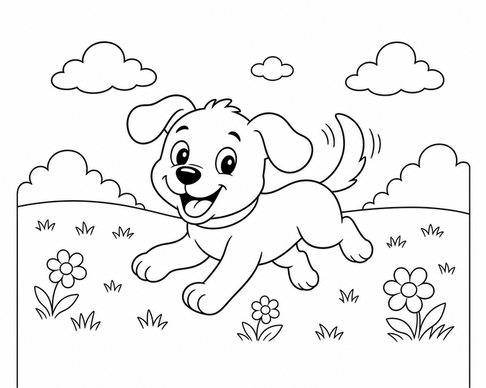 Puppy Coloring Page - Animals coloring page for kids
