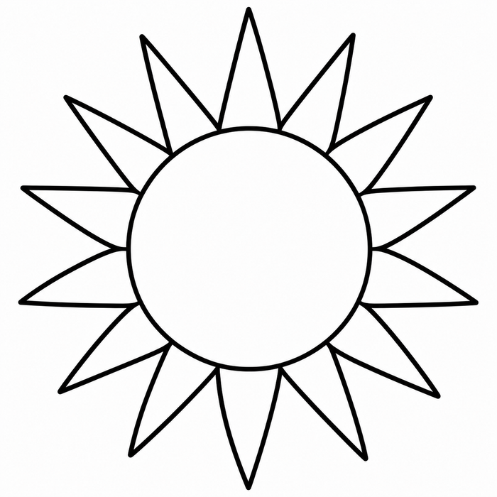 Sun Ray Mandala - Mandala coloring page for kids