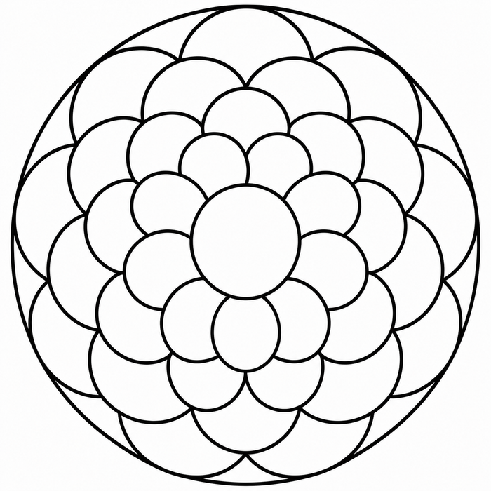 Fish Scale Mandala - Mandala coloring page for kids