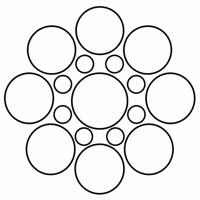 Alternating Circles Mandala - Mandala coloring page for kids