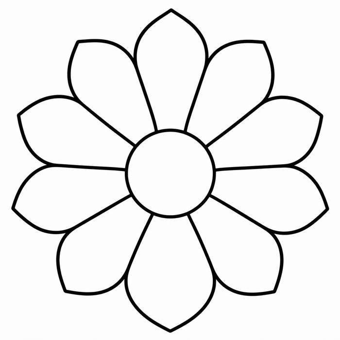 10 Petal Flower Mandala - Mandala coloring page for kids