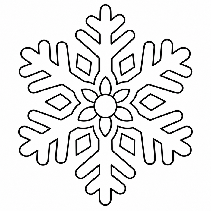 Snowflake Mandala - Mandala coloring page for kids
