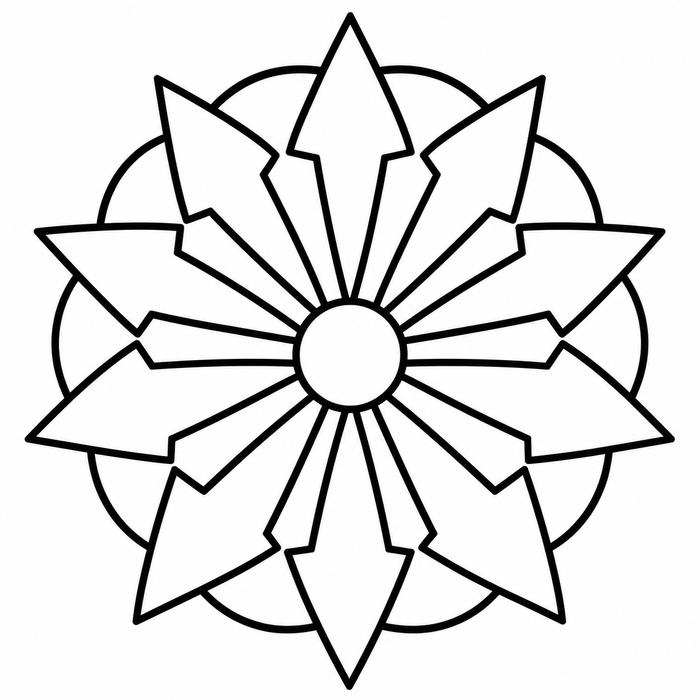 Arrowhead Mandala - Mandala coloring page for kids