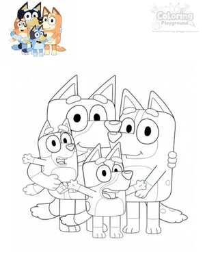 Bluey Family (The Heeler Family) coloring page