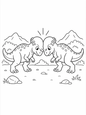 파키케팔로사우루스 색칠도안 2 색칠도안