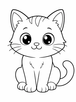 Cute Cat Coloring Page coloring page