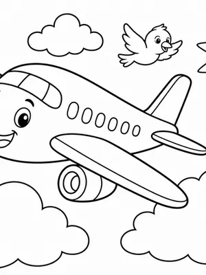 Flying Airplane coloring page