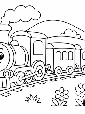 Happy Train coloring page