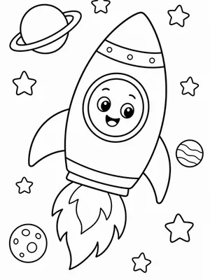Space Rocket coloring page