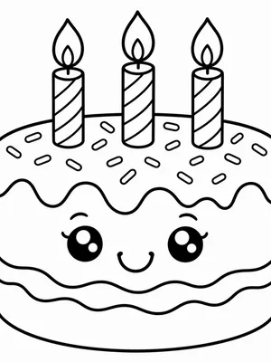 생일 케이크 색칠도안