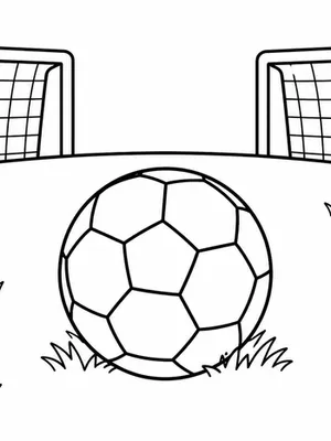 Soccer Ball and Goal coloring page