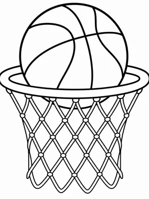 Basketball Going Through Hoop coloring page