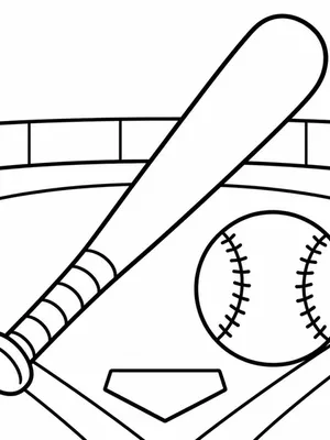 Baseball Bat and Ball coloring page