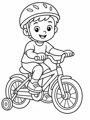 Child Riding a Bicycle coloring page