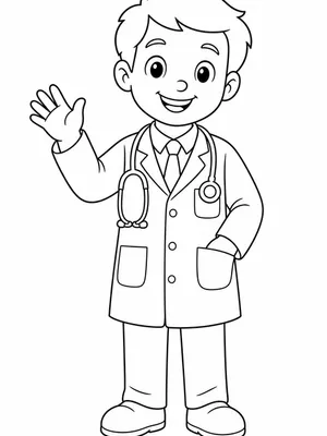 Friendly Doctor coloring page