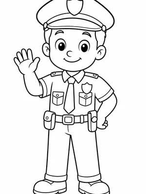 Smiling Police Officer coloring page