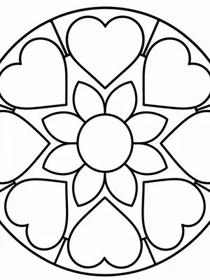 Heart Mandala coloring page