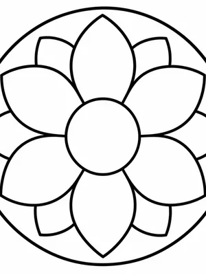 Easy Flower Mandala coloring page