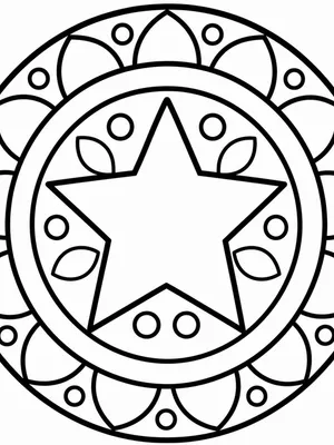 Easy Star Mandala coloring page