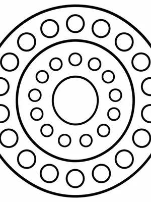Concentric Circles and Dots Mandala coloring page