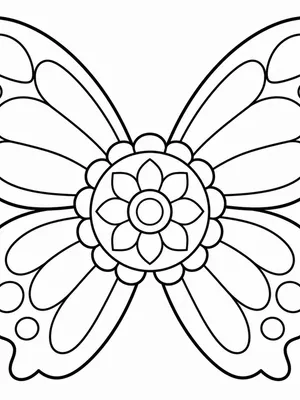 Butterfly Wing Mandala coloring page