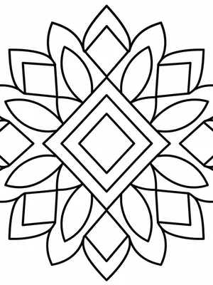 Diamond Pattern Mandala coloring page