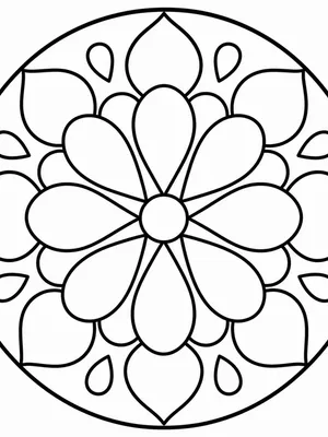 Teardrop Mandala coloring page