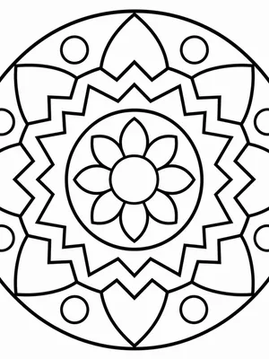 Zigzag Ring Mandala coloring page