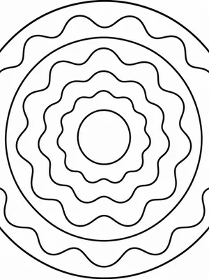 Wave Pattern Mandala coloring page