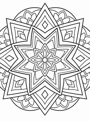 8-Point Star Mandala coloring page