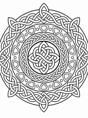 Celtic Knot Mandala coloring page