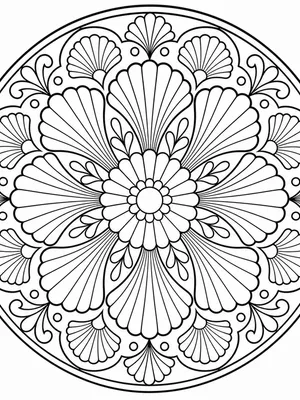 Scallop Shell Mandala coloring page