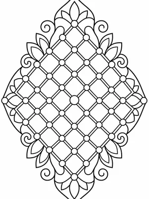 Diamond Lattice Mandala coloring page