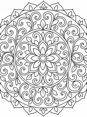 Vine Pattern Mandala coloring page