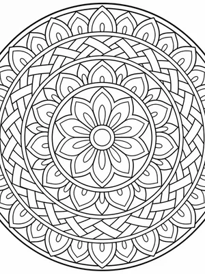 Woven Basket Mandala coloring page