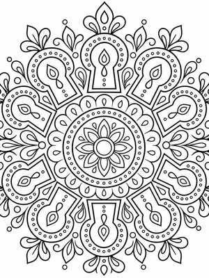 Keyhole Arch Mandala coloring page