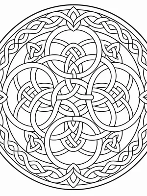 Interlocking Rings Mandala coloring page