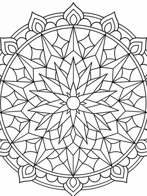 Star Burst Lattice Mandala coloring page