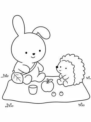 토끼와 고슴도치 소풍 색칠도안 색칠도안